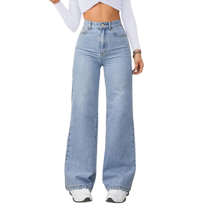 20245 Jeans Elastic Women's Loose Straight Cross-border Europe, America, Amazon AliExpress Women's Spot Manufacturer
