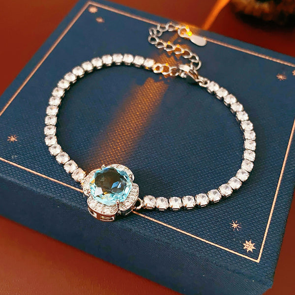 Sapphire-Blue Zircon Bracelet