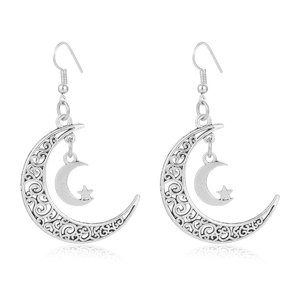 Skeleton Moon Dangle Earrings