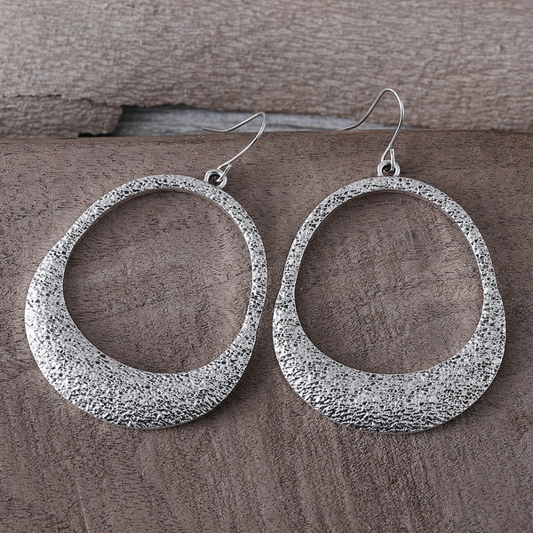 Minimalist Geometric Cutout Glitter Earrings