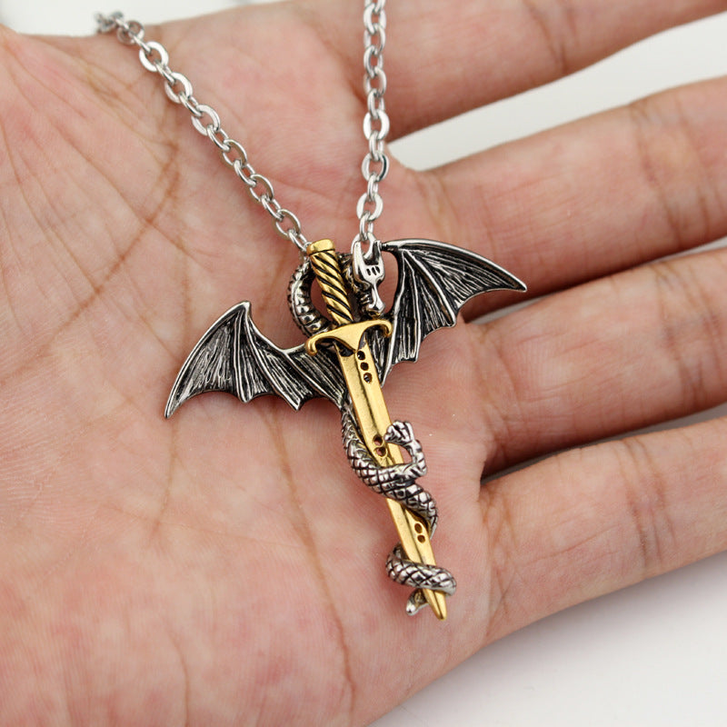 Pterodactyl Sword Vintage Alloy Necklace