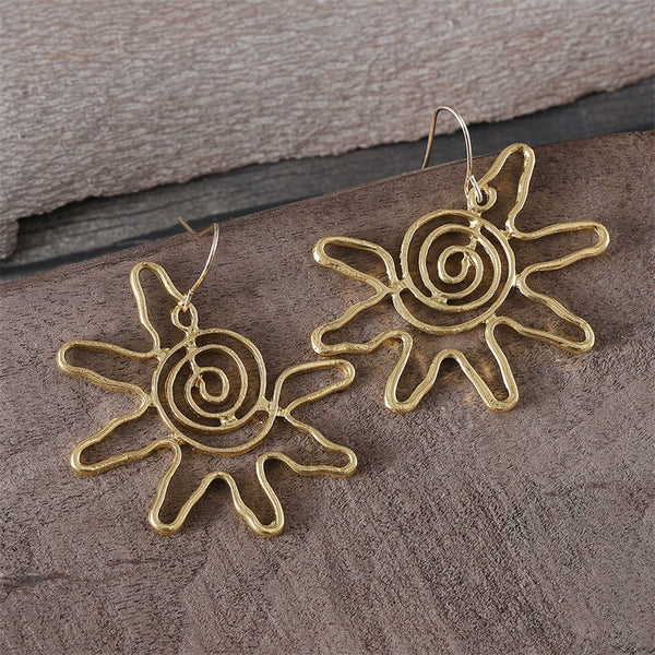 Bohemian Creative Gold Sunflower Dangle Earrings