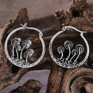 Vintage Personalized Geometric Mushroom Earrings