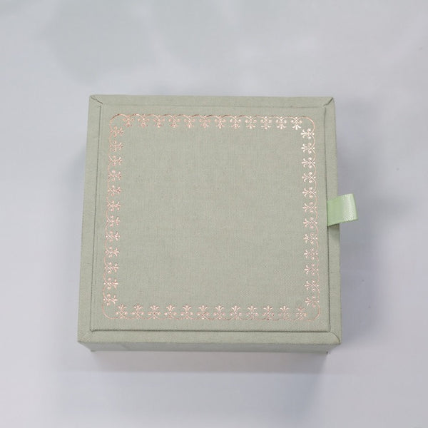 Premium Mint Green Wooden Jewelry Box with Rose Gold Trim