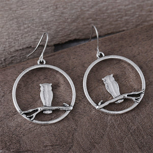 Personalized Owl Branch Earrings