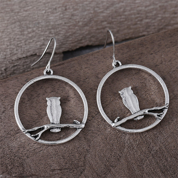 Personalized Owl Branch Earrings