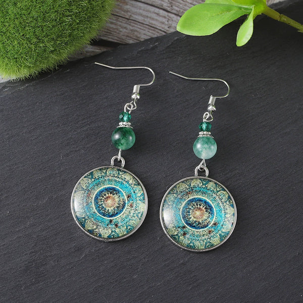 Ethnic Style Dreamcatcher Long Pendant Earrings