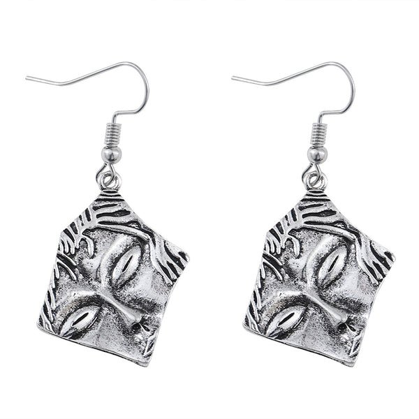 Exaggerated Tribal Human Face Styled Earrings
