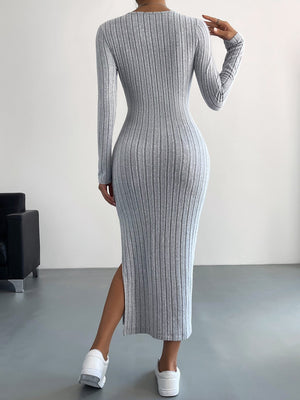 Commuter Slim Split Hip Wrap Dress