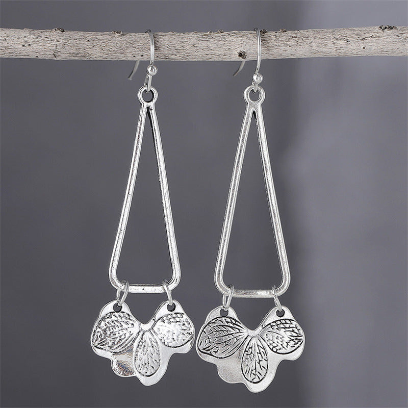 Personalized Geometric Triangle Dangle Earrings