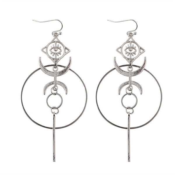 Crescent Moon Devil's Eye Earrings