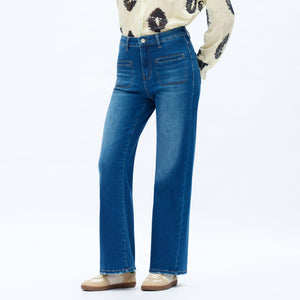 ONESO Women High Waist Wide Leg Jeans Retro Vintage Style Fit Comfortable Everyday Jeans