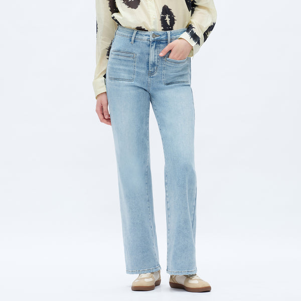 ONESO Women High Waist Wide Leg Jeans Retro Vintage Style Fit Comfortable Everyday Jeans