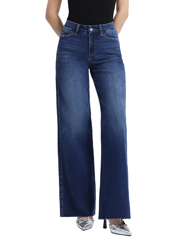 ONESO Women Mid Rise Wide Leg Jeans