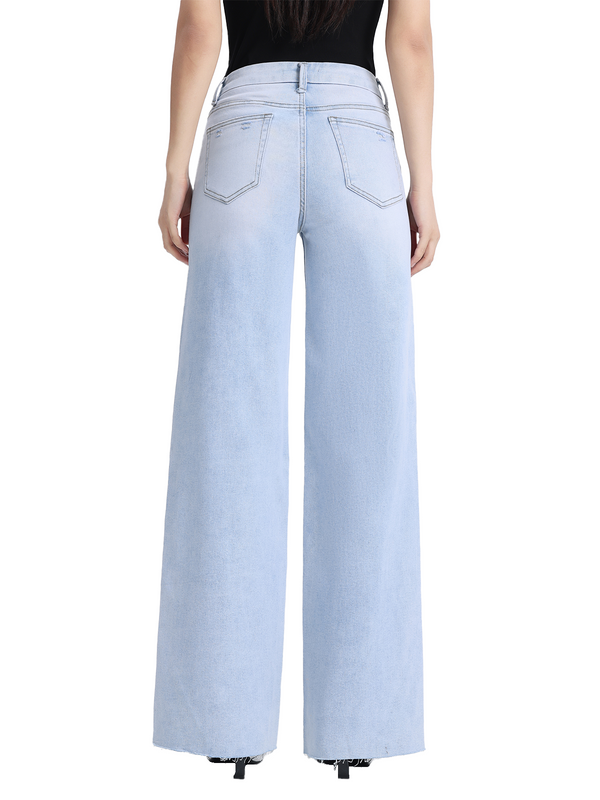 ONESO Women Classic Mid Rise Wide Leg Jeans