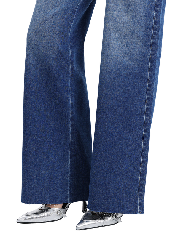 ONESO Women Baggy Wide Leg Jeans Vintage Wash Mid Low Waist Denim Pants
