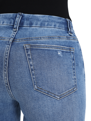 ONESO Stretchy Wide Leg Jeans Mid-Low Waist Distressed Raw Hem Denim Pants BBL Baggy Vintage Casual Pants