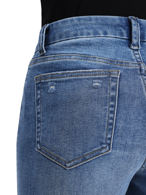 ONESO Stretchy Wide Leg Jeans Mid-Low Waist Distressed Raw Hem Denim Pants BBL Baggy Vintage Casual Pants