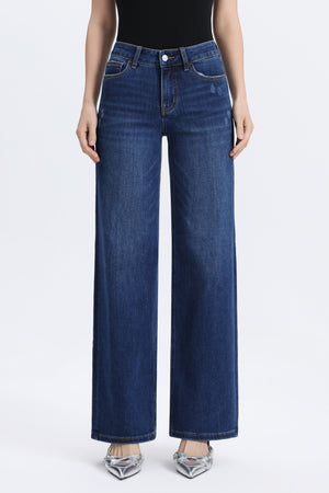 ONESO Women Effortless Coastal Mid Rise Wide Leg Jeans – Petite & Tall