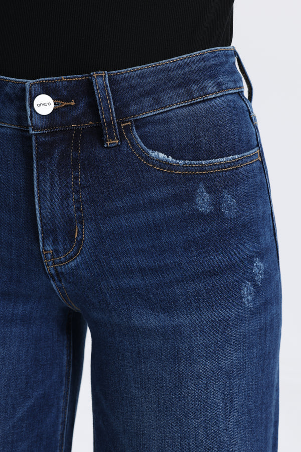 ONESO Women Effortless Coastal Mid Rise Wide Leg Jeans – Petite & Tall