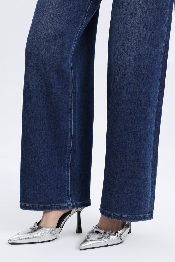 ONESO Women Effortless Coastal Mid Rise Wide Leg Jeans – Petite & Tall