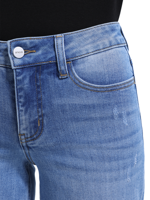 ONESO Effortless Mid Rise Wide Leg BBL Jeans