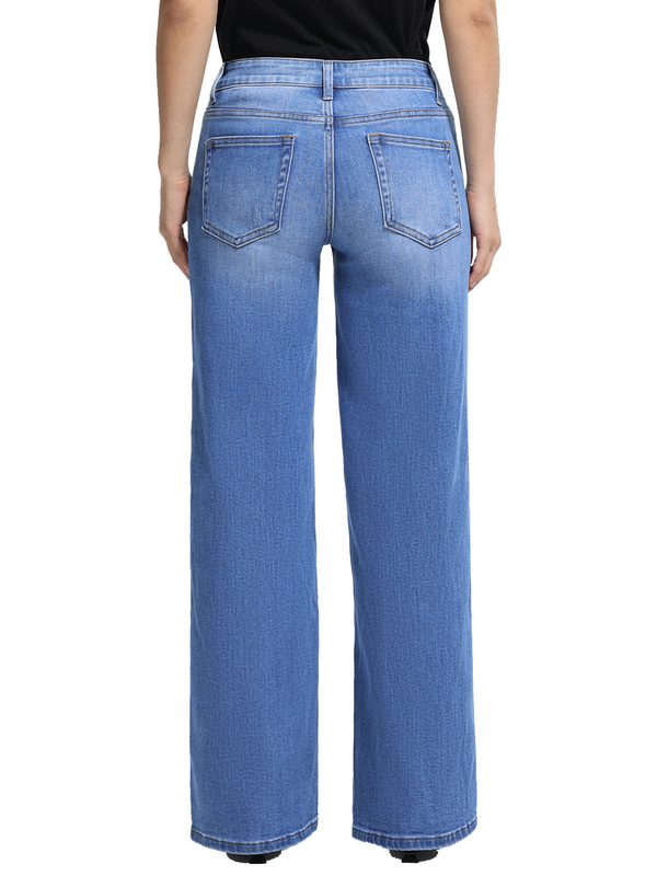 ONESO Effortless Mid Rise Wide Leg BBL Jeans