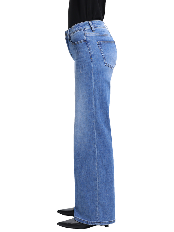 ONESO Effortless Mid Rise Wide Leg BBL Jeans