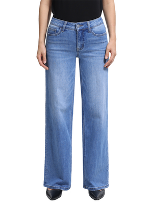 ONESO Effortless Mid Rise Wide Leg BBL Jeans
