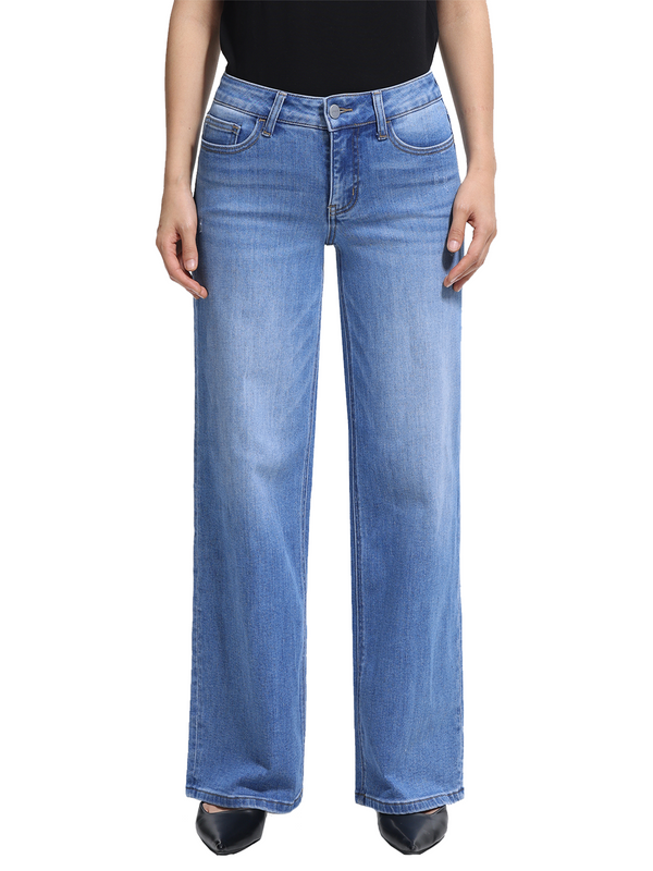 ONESO Effortless Mid Rise Wide Leg BBL Jeans
