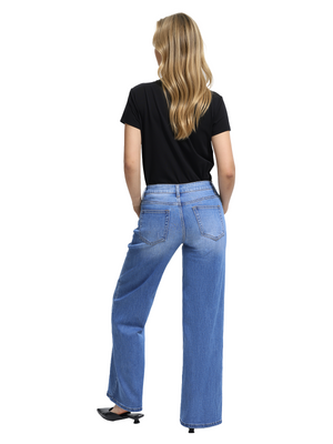 ONESO Effortless Mid Rise Wide Leg BBL Jeans