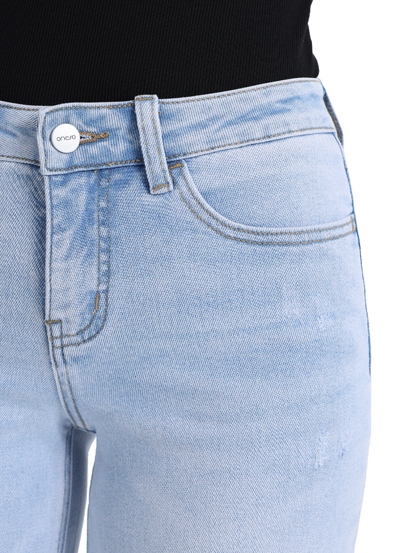 ONESO Women Effortless Coastal Mid Rise Wide Leg Jeans – Petite & Tall