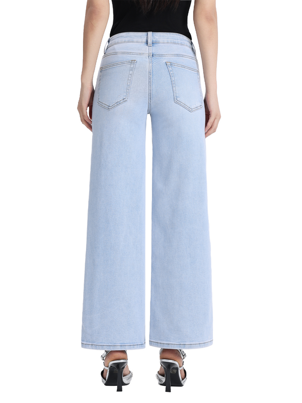 ONESO Women Effortless Coastal Mid Rise Wide Leg Jeans – Petite & Tall