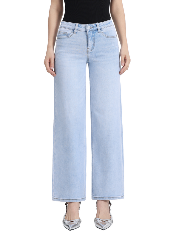 ONESO Women Effortless Coastal Mid Rise Wide Leg Jeans – Petite & Tall