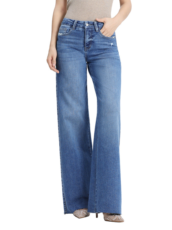 ONESO Women Modern Mid Rise Wide Leg Jeans
