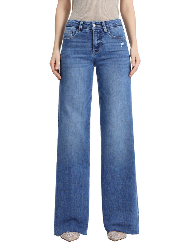 ONESO Women Modern Mid Rise Wide Leg Jeans
