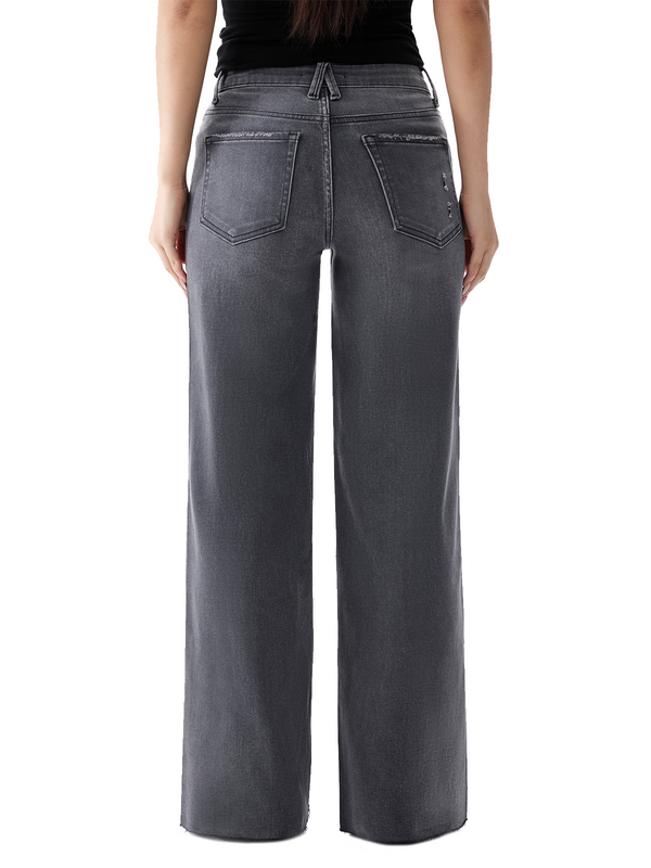 ONESO Gray High Rise Wide Leg Jeans