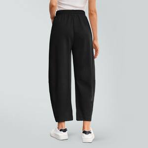 Women's Drawstring Elasticated Pocket Joggers Wide-Leg Trousers Scythe-Cut Trousers