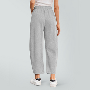 Women's Drawstring Elasticated Pocket Joggers Wide-Leg Trousers Scythe-Cut Trousers