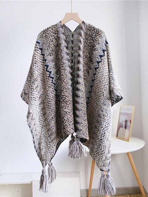 Knit Fringe Poncho