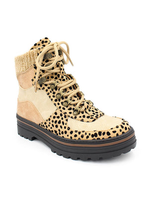 Leopard Lace Up Boots