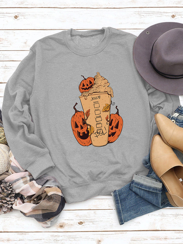 Halloween Pumpkin Cup Sweatshirt