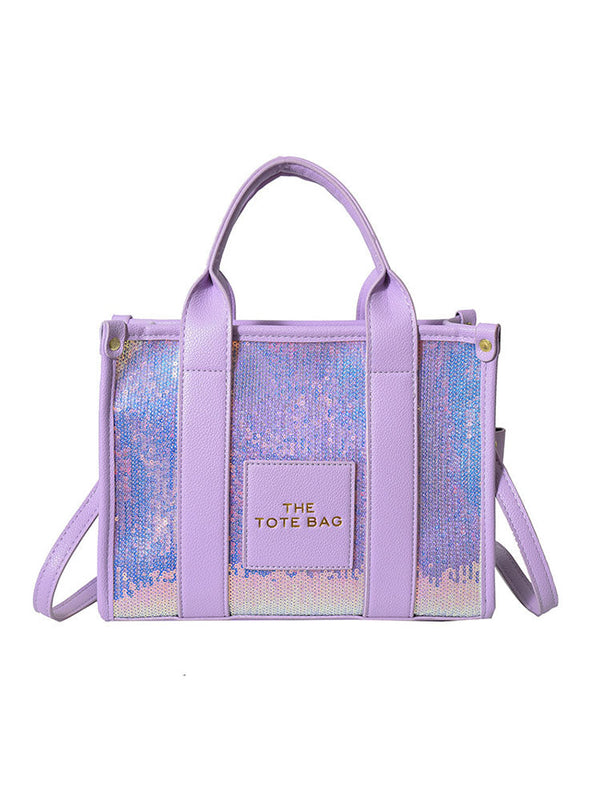 PU Glitter Sequins Versatile Travel Tote Bag