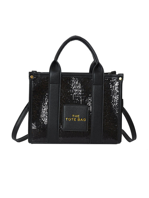 PU Glitter Sequins Versatile Travel Tote Bag