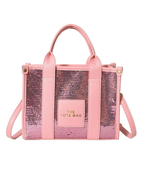 PU Glitter Sequins Versatile Travel Tote Bag