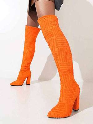 Towel Pointed Toe Boots