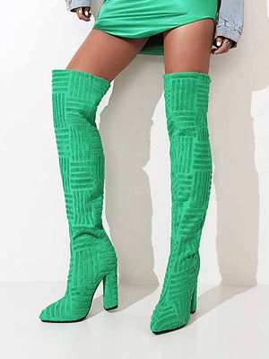 Towel Pointed Toe Boots