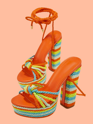 Tropical Twist Heel Sandals