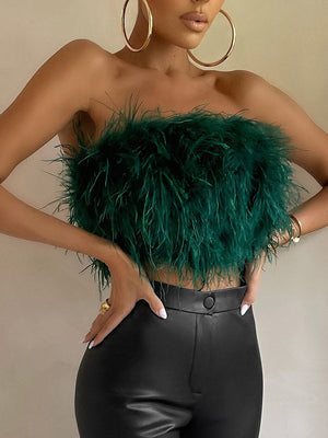 Feather Crop Top