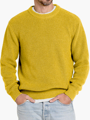 Men's Casual Round Neck Solid Color Comfortable Knitted Sweater